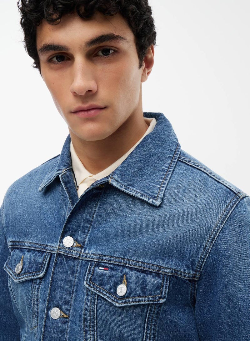 TOMMY JEANS Ryan Faded Denim Trucker Jacket - Image 2