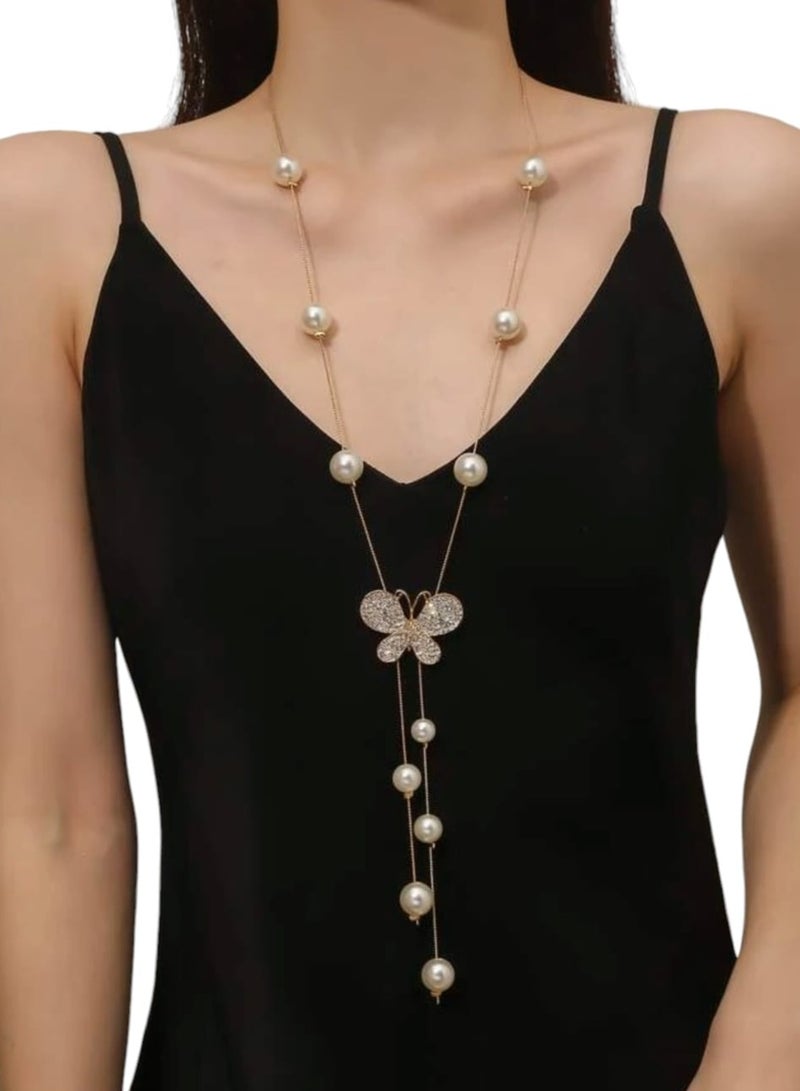 YUCCA One Piece New European and American Style Fashion Sweater Wool Chain Long Necklace - Image 1