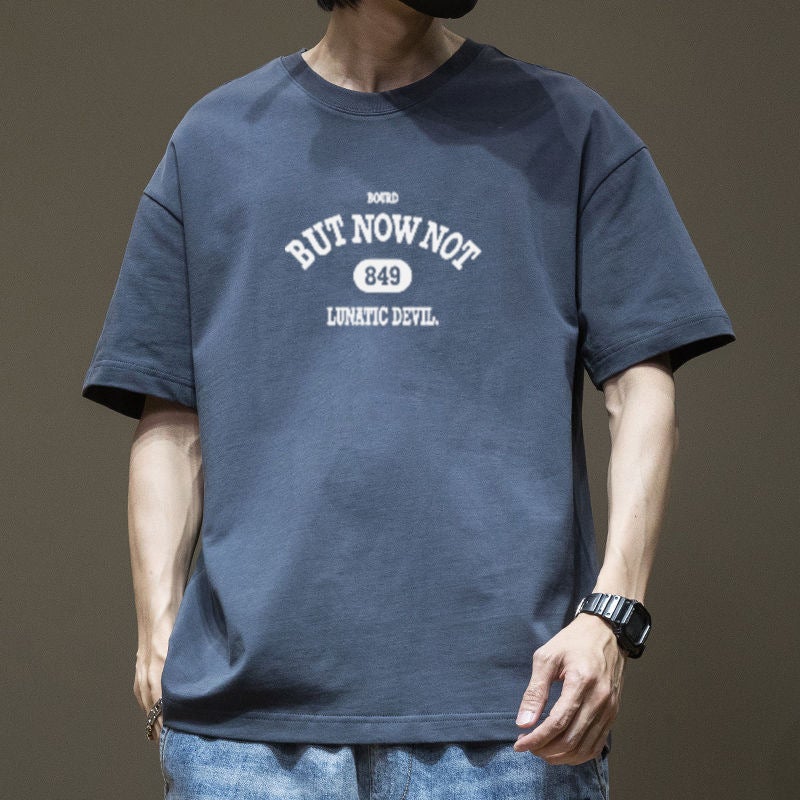 New Printed Round Neck Short-Sleeved T-Shirt for Boys Trendy Brand Ins Trendy Summer Loose and Versatile Clothes - Image 4
