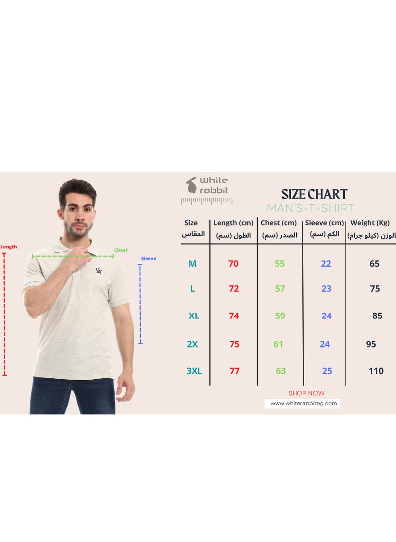 WHITE RABBIT - Pique Comfy Heather Cloud Grey Polo Shirt - Image 1