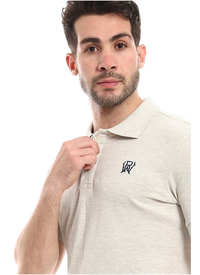 WHITE RABBIT - Pique Comfy Heather Cloud Grey Polo Shirt - Image 1