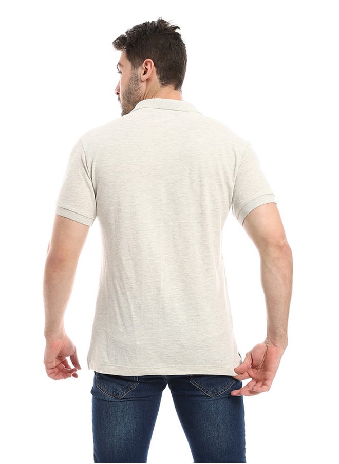 WHITE RABBIT - Pique Comfy Heather Cloud Grey Polo Shirt - Image 1
