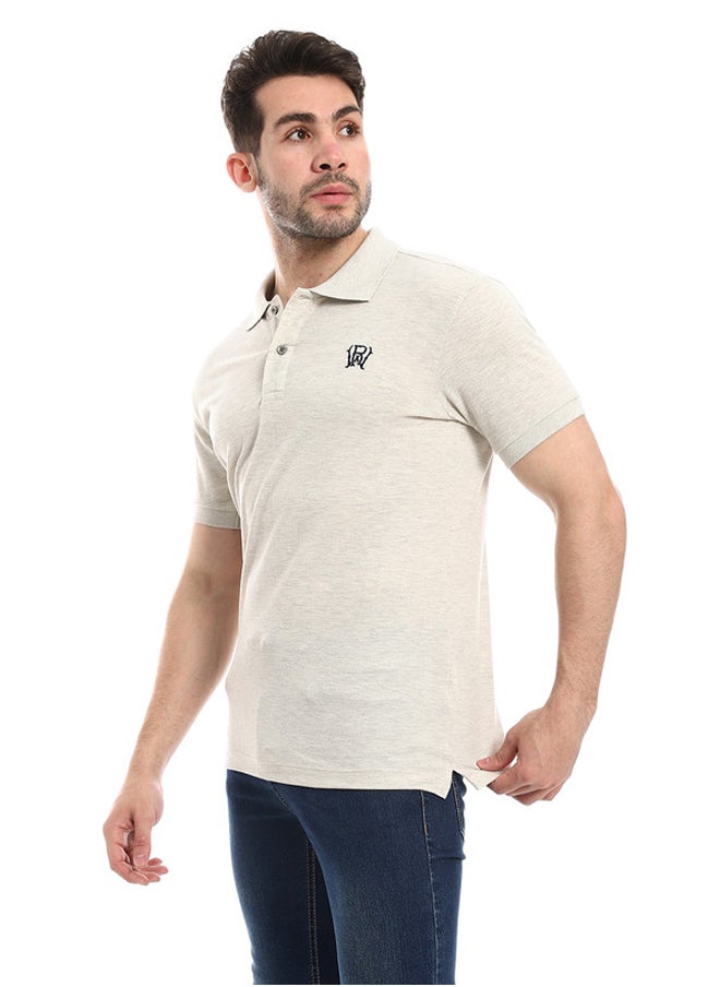 WHITE RABBIT - Pique Comfy Heather Cloud Grey Polo Shirt - Image 1