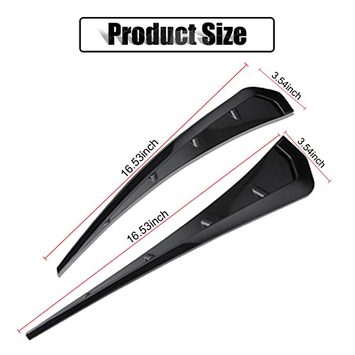 Miytsya 2 PCS Car Fender Side Vents, ABS Carbon Fiber Spoiler, Fender Decorative Stickers, Air Flow Intake Hole Grille Auto Exterior Accessories Universal (Black) - Image 2