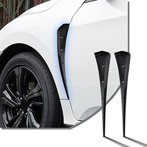 Miytsya 2 PCS Car Fender Side Vents, ABS Carbon Fiber Spoiler, Fender Decorative Stickers, Air Flow Intake Hole Grille Auto Exterior Accessories Universal (Black) - Image 1