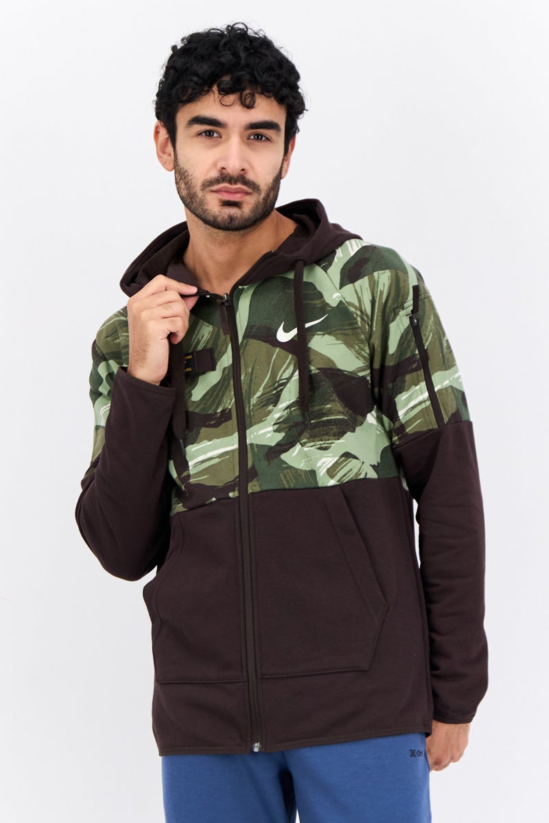 Nike Men Sportswear Fit Long Sleeves Outdoor Sweatshirt, Dark Brown Combo - Image 1