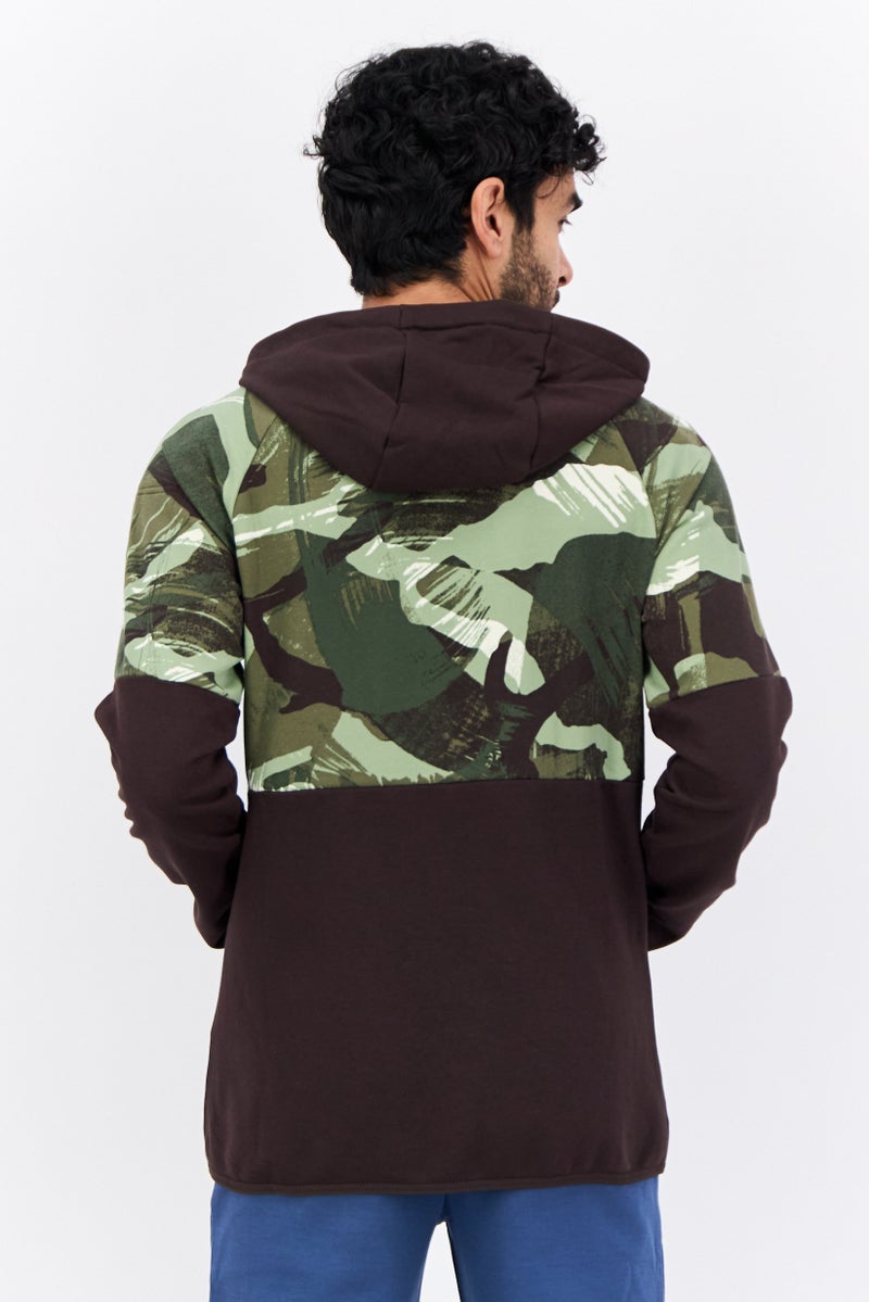 Nike Men Sportswear Fit Long Sleeves Outdoor Sweatshirt, Dark Brown Combo - Image 3