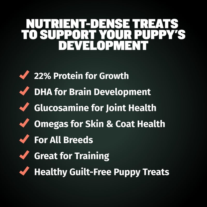 Bully Max Puppy Training Treats - Soft Chews Dog Food Supplements & Vitamins for Brain, Skin & Coat Health - Glucosamine & Chondroitin for Joint Support â€“ Multivitamin Food Topper for Puppies - 1 Bag - Image 3