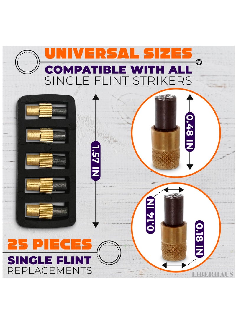 Generic - 25 Pcs Flint Strikers Fire Starter Survival Tool, Single Flint Lighter Flint Refills Small Torch Replacement Flints For Lighters Flint Spark Igniter, Sparker Flints For Clipper Lighters Fire Striker - Image 1