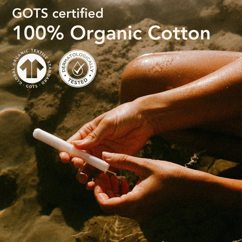 Marlow 100% Organic Cotton Easy Glide Tampons with Compact Plant-Based Applicator | Third-Party Checked for Metals | Biodegradable Wrapping | 18 Count, Fragrance Free, Toxin Free | Light Tampon | by Marlow - Image 4