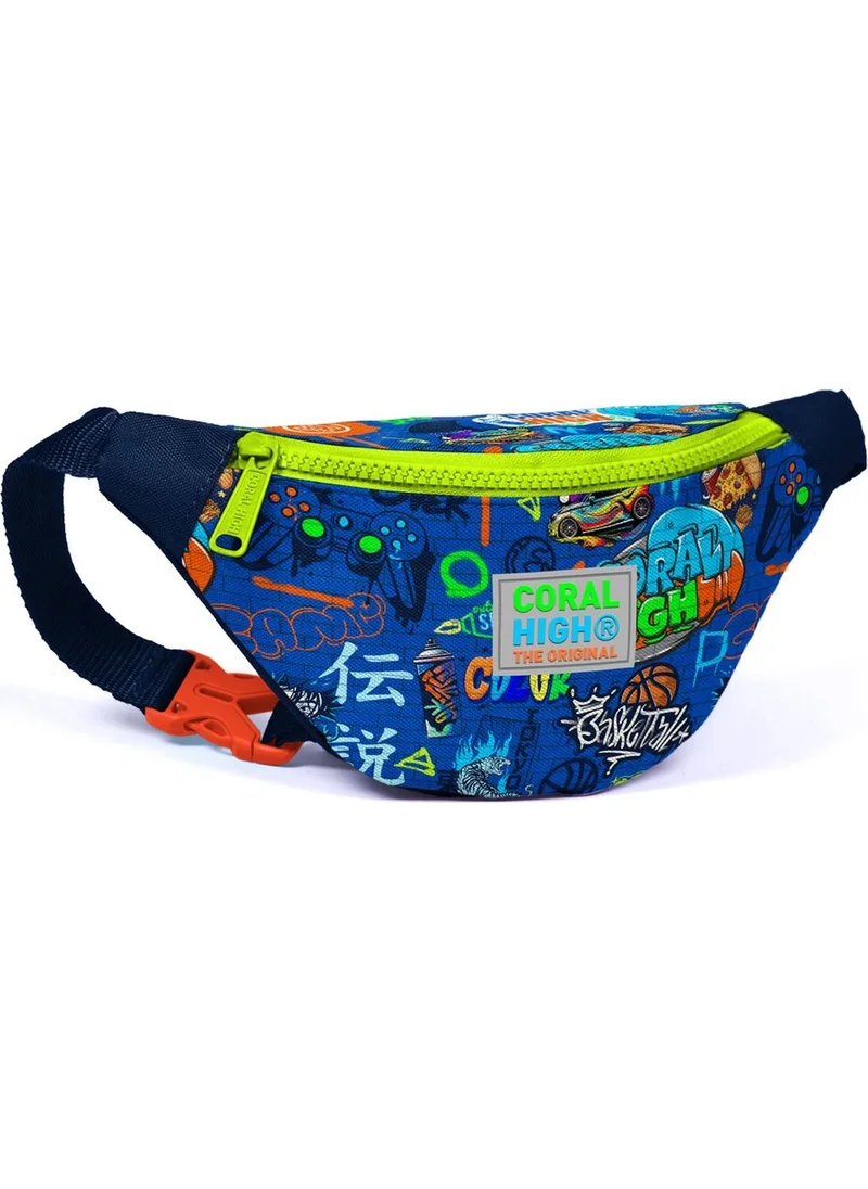 CORAL HIGH Kids Saks Graffiti Patterned Waist Bag 11519