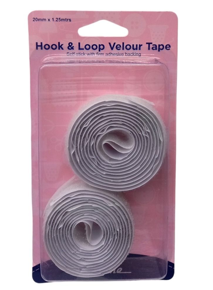 Hemline 1.25 Meter Hook And Loop Velour Tape Self Stick With Firm Adhesive Backing White Color 20 Millimeter - Image 3