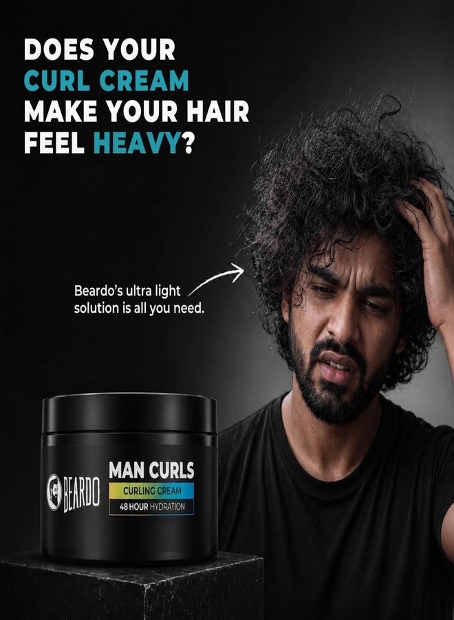 Beardo Man Curls Curling Cream for Men | Super-Defining & Hydrating | Long-lasting Frizz Control | Infused with Hyaluron, Avocado & Coconut | Non-Sticky | Retains hair-moisture | 100g - Image 2
