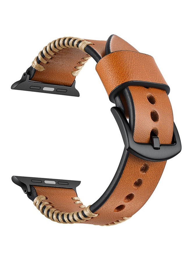 Vintage Replacement Watch Band For Apple Watch Series 3/2/1 42mm Brown - Image 1