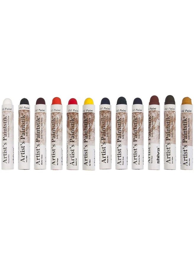Jack Richeson 121502 Shiva Oil Paintstik, Professional Colors, Set of 12 - Image 2