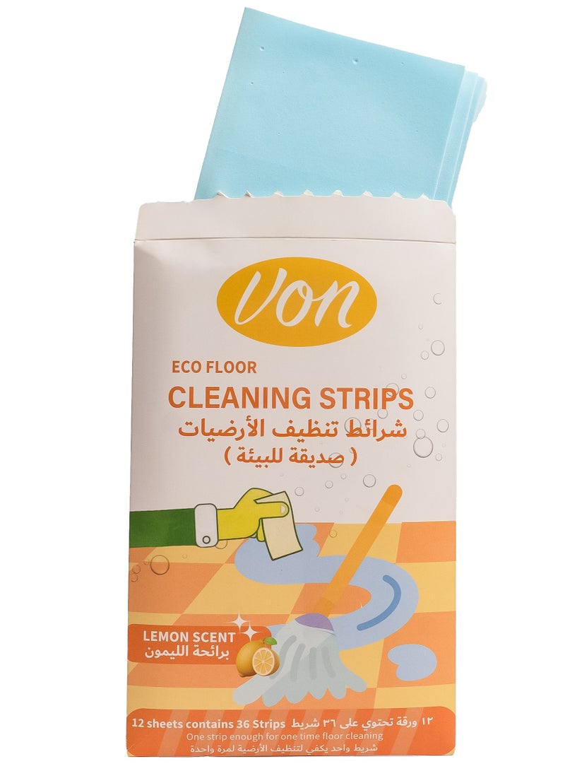 ڨون شرائط تنظيف الأرضيات فون  برائحة الليمون (36 شريطًا) صديقة البيئة - Image 3