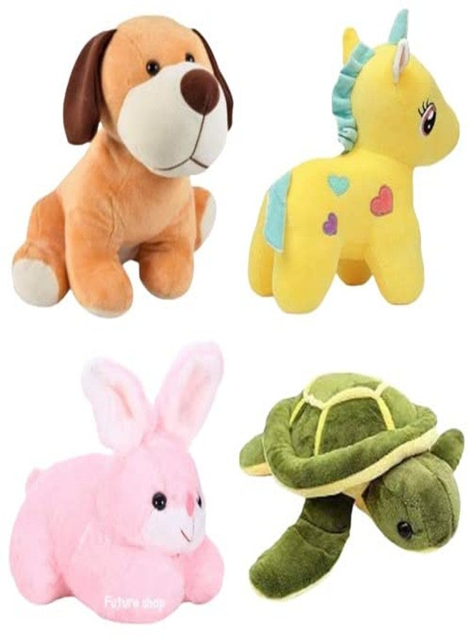 Future Shop Combo of 4 Animals Soft Toy for Kids, Baby Playing Plush Toy, Best Stuff Toys for Birthday Gift, Adorable Soft Toys for Baby Boys and Girls - Image 1