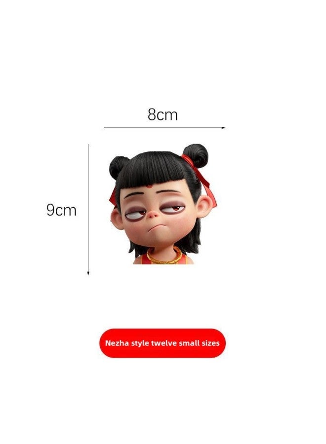 Nezha Devil Boy Sea-making Personality Car Sticker Car Motorcycle Glass Rear Gear Body Trunk Waterproof Sticker Decoration-Color:Nezha Style 12 -Size:Default Items  - Image 1