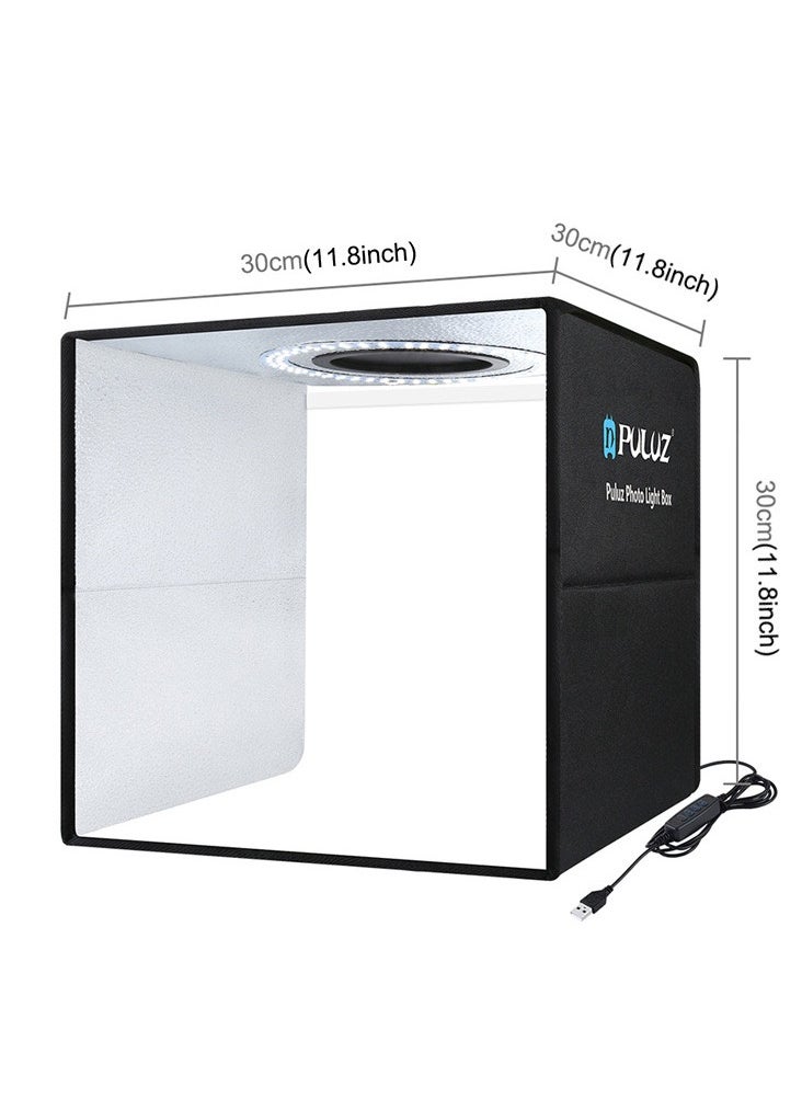 PULUZ - 13-Piece Portable Photography Light Box And Backdrop Set Black - Image 1