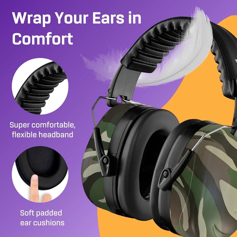 Vanderfields Hearing Protection Ear Muffs for Noise Reduction, 33dB Certified, Noise Cancelling Safety Ear Protection for Shooting, Adult Headphones for Lawn Mowing, DIY, Construction, Woodworking - Image 4