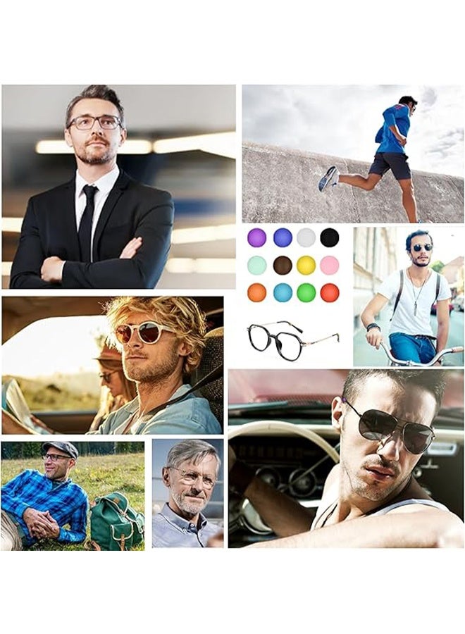 HY 12-Pair Eyeglass Ear Grips - Non-Slip, Silicone Ear Cushions for Eyeglasses, Reading Glasses, Sunglasses (12 Colors) - Image 2