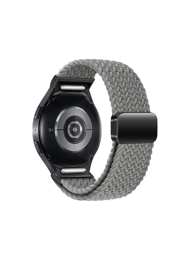 One Click Fabric Bands for Samsung Galaxy Watch 7 6 4 5 FE Band 40mm 44mm/Galaxy Watch 6 4 Classic 43mm 47mm 42mm 46mm/Watch 5 Pro 45mm,No Gap Magnetic Elastic Braided Nylon Sport Strap Men Women - Image 1