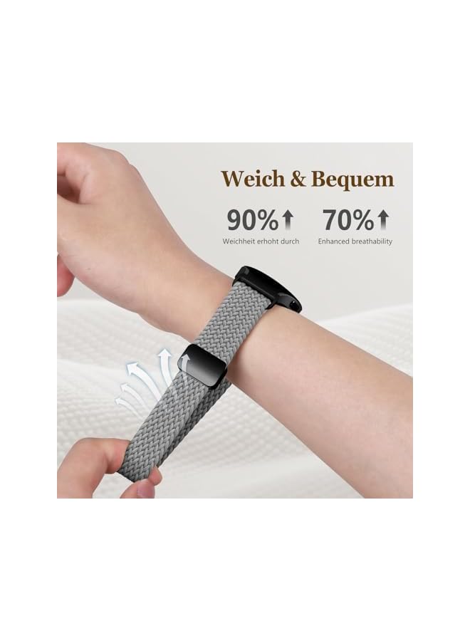 One Click Fabric Bands for Samsung Galaxy Watch 7 6 4 5 FE Band 40mm 44mm/Galaxy Watch 6 4 Classic 43mm 47mm 42mm 46mm/Watch 5 Pro 45mm,No Gap Magnetic Elastic Braided Nylon Sport Strap Men Women - Image 5