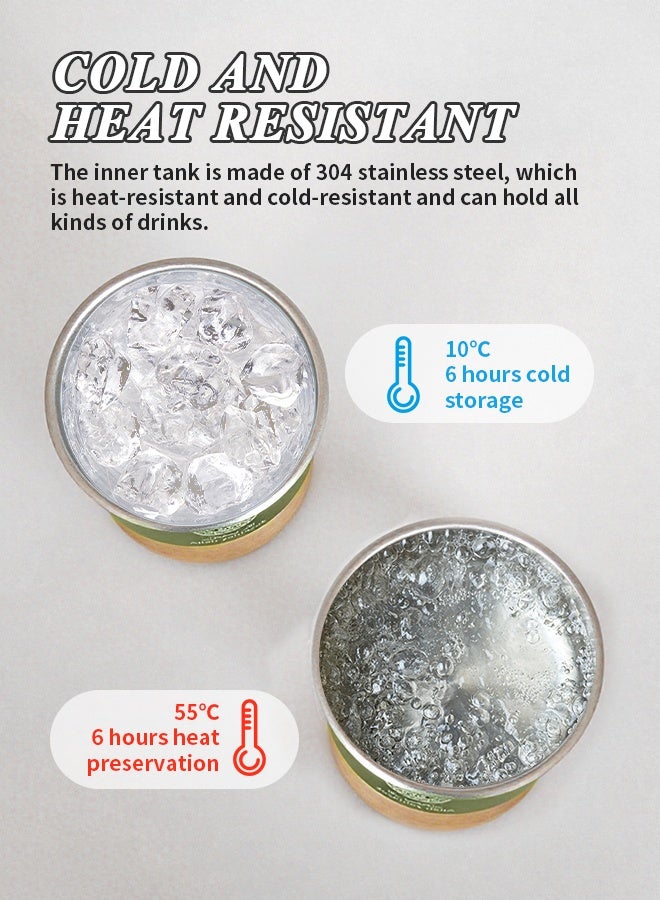 Stainless Steel Coffee Cup, Leak-Proof Coffee Mug with Straw, Lid & Wooden Sleeve, Travel Cold Drink Mug for Home, Office & Outdoor, 300ml - Image 5