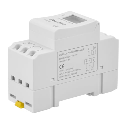Heschen Digital LCD Power Weekly Programmable Timer Relay Switch, THC15A AC220-240V, 16Amp, SPST, 35mm DIN Rail - Image 5