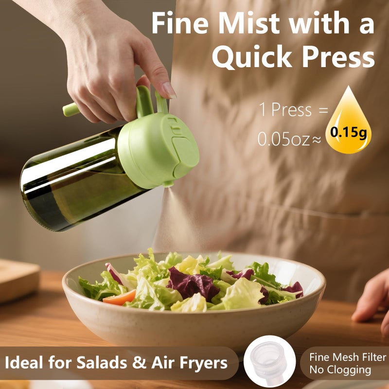 SWEET VIEW 2PCS Olive Oil Dispenser and Oil Sprayer â€“ 16oz/470ml Glass Light-Proof Oil Pourer for Kitchen, Air Fryer, Cooking, Salad, and BBQ - Image 3