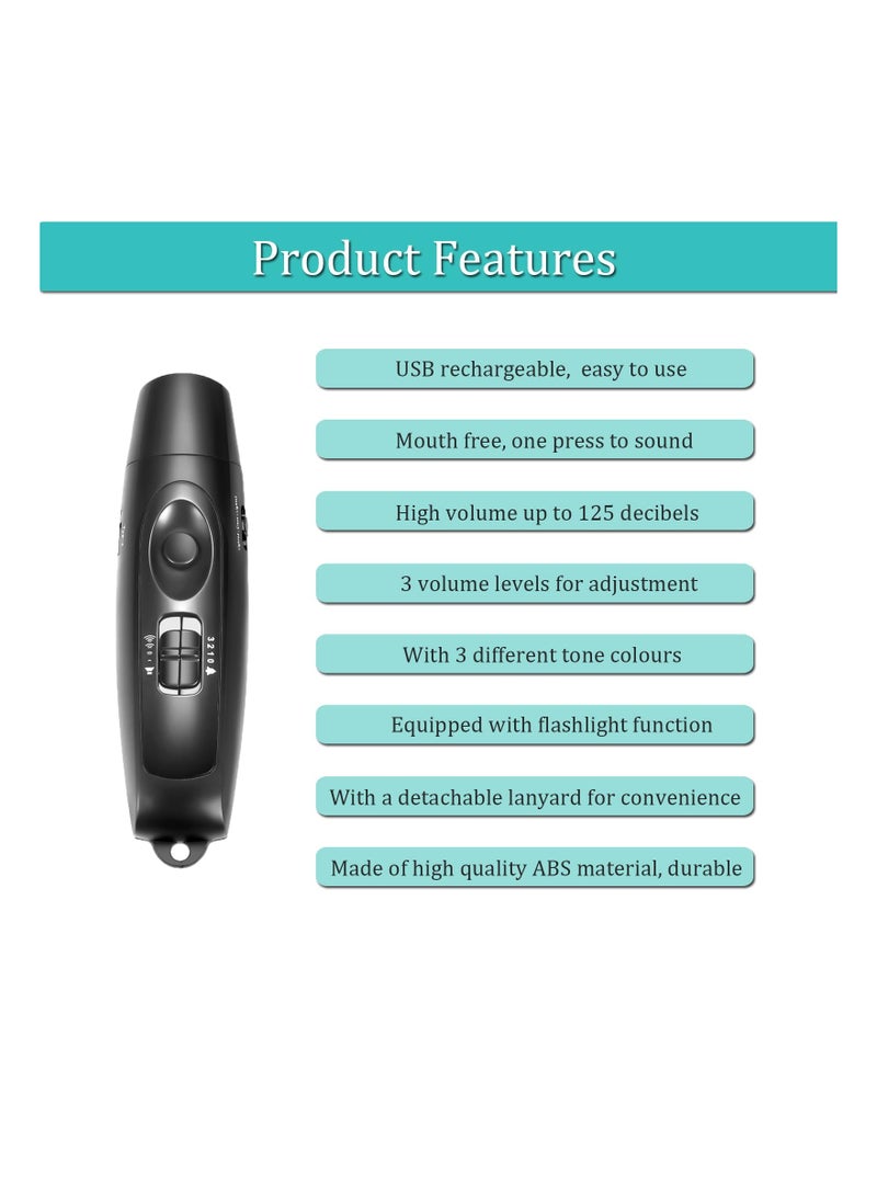 SYOSI Rechargeable Electronic Whistle for Referees Coaches Teachers, Electric Whistle Handheld Blowless Whistle Sports Electronic Whistle with Lanyard Portable Whistle for Outdoor Sports Emergency - Image 3