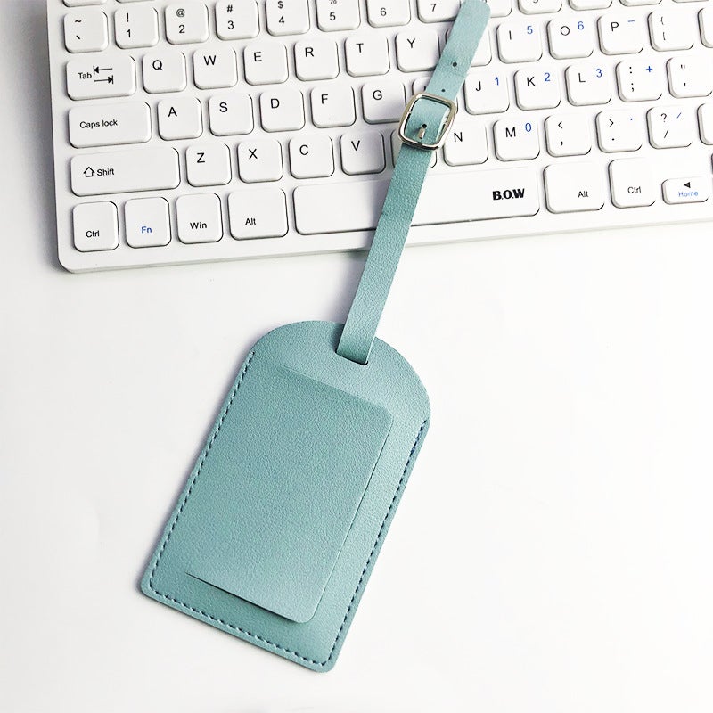 Multicolor PU Leather Luggage Tag with StrapTransverse light blue Transverse light blue 
