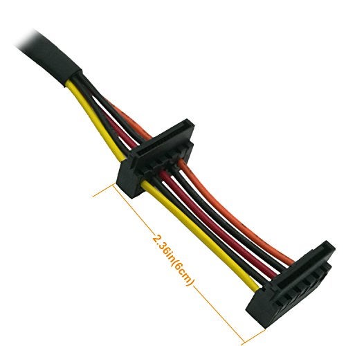 COMeap SATA Power Cable for Dell OptiPlex Series 3020 5040 7020 9020, Motherboard ATX Mini 8 Pin to 2X Right-Angle SATA Hard Drive HDD Power Adapter 14.5in(37cm) - Image 3