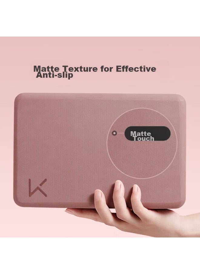 Keep Keep Yoga Blocks For Stretching Assistance, Frosted Non-slip Yoga Dance Eva Eco-friendly Material, Gray And Smoke Pink, One Pair  - Image 5