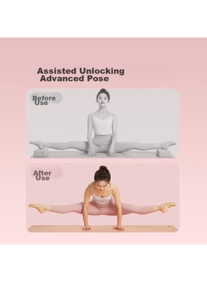 Keep Keep Yoga Blocks For Stretching Assistance, Frosted Non-slip Yoga Dance Eva Eco-friendly Material, Gray And Smoke Pink, One Pair  - Image 4