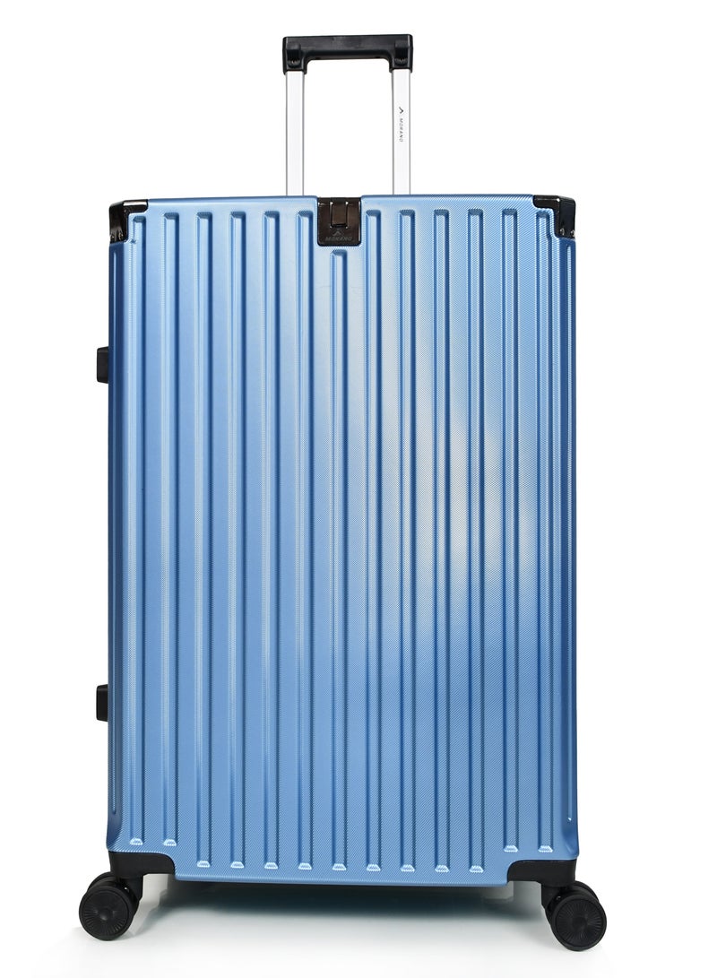 مورانو طقم شنط سفر من مورانو بإطار ألمنيوم بتصميم عصري وأنيق و قفل محكم مرقم للأمان وحامل أكواب وجوال لون أزرق غامق مقاسات: 28''-24''-20'' إنش - Image 4