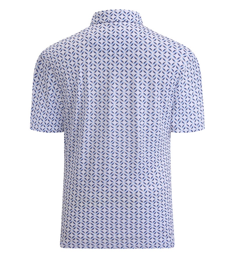 Alex Vando Mens Golf Shirt Moisture Wicking Quick-Dry Print Performance Polo Shirts for Men,Blue Square,XL - Image 2