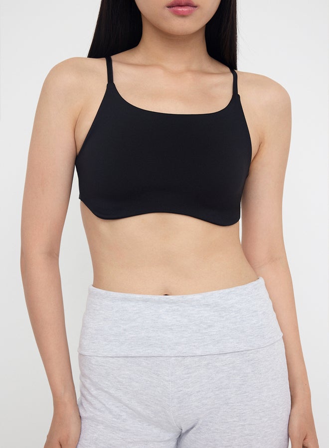 trendyol Black Soft Brushed Fabric Adjustable Strap Support/Shape Knitted Sports Bra - Image 3