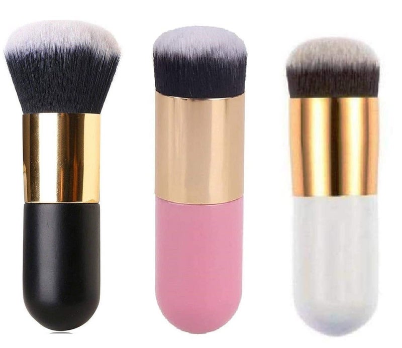 ZIRAK Foundation Brush for Face Makeup, Face Powder Blending Brush 3 Pcs (Multicolored) - Image 1