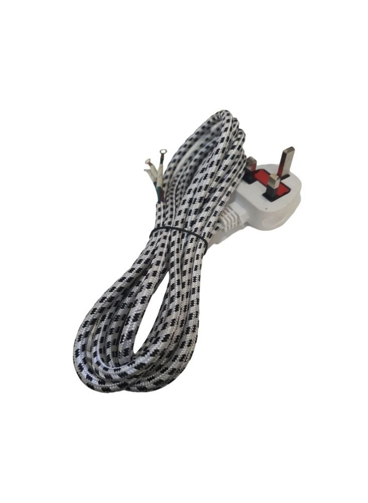 Heavy Duty Electric Iron Cable with 3-Pin Plug – Heat Resistant Braided Wire