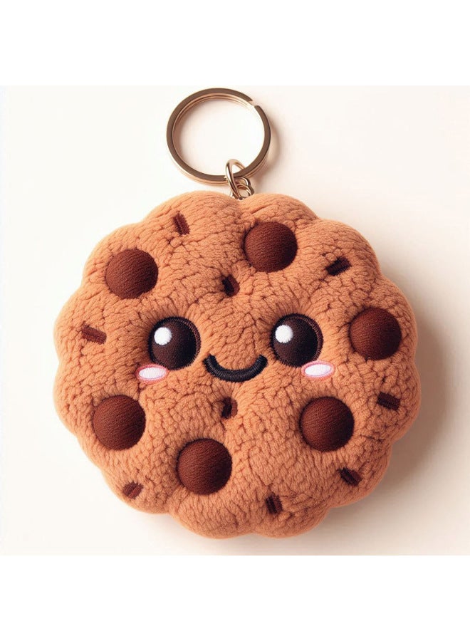 Cute Cookie Key Chain Pendant Bag Accessories Biscuit Coin Purse Pendant Plush Wholesale-Specifications:Cute Cookie Keychain-Color:Brown  - Image 5
