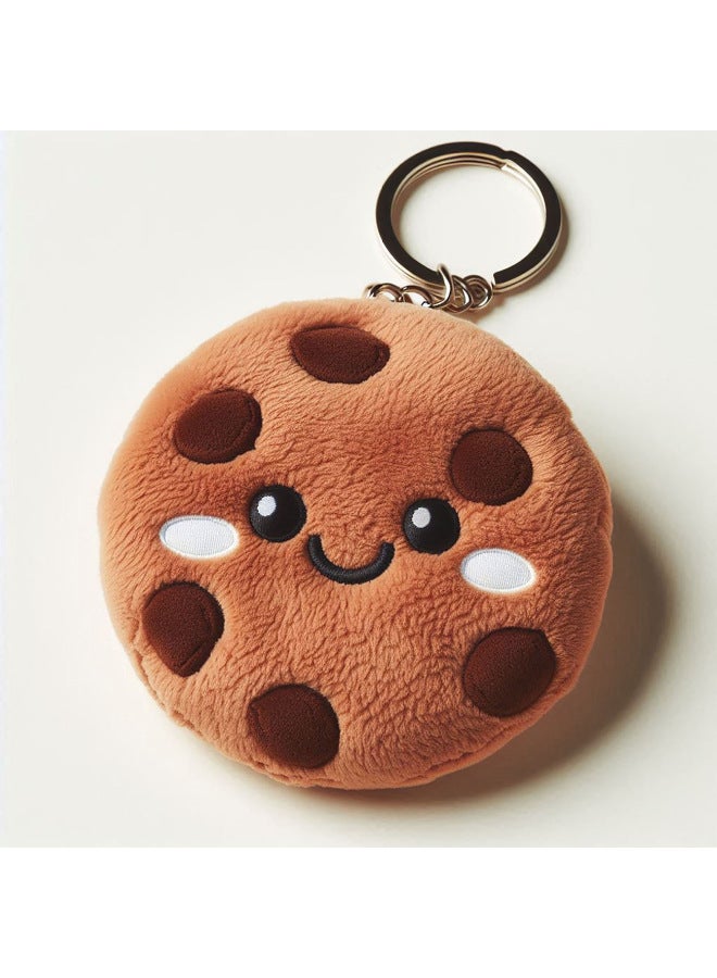 Cute Cookie Key Chain Pendant Bag Accessories Biscuit Coin Purse Pendant Plush Wholesale-Specifications:Cute Cookie Keychain-Color:Brown  - Image 3