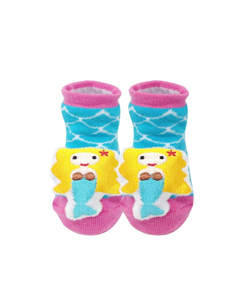 Bowbear Adorable Baby 6 Pair Non-Skid Bootie Socks (Pretty in Pink) - Image 4