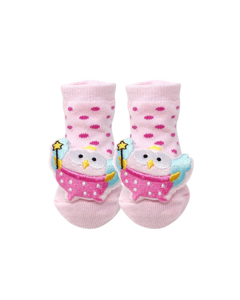 Bowbear Adorable Baby 6 Pair Non-Skid Bootie Socks (Pretty in Pink) - Image 3