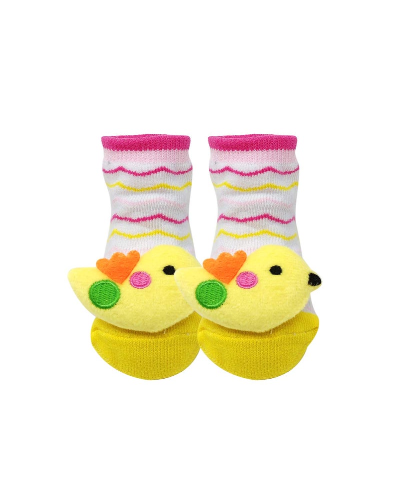 Bowbear Adorable Baby 6 Pair Non-Skid Bootie Socks (Pretty in Pink) - Image 2