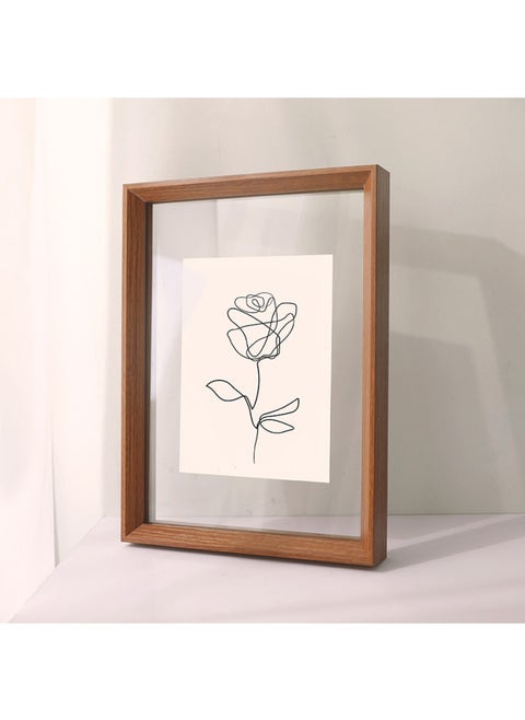 Double-sided Transparent Picture Frame Mounting Frame A4 Acrylic Photo Frame Table Display 7.6inch Calligraphy Calligraphy And Painting Poster Frame Wall Hanging-Color:Inner DiAmeter [33*33cm] MDF MAteriAl-A028 Wood Color