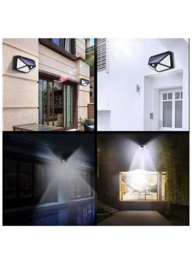 تايجر 100 LED Solar-Powered Motion Sensor Wall Light – IP65 Waterproof Outdoor Infrared Security Lamp | Wide-Angle Detection, Energy-Efficient Night Lighting | Wall-Mounted Solar Light for Garden, Patio, Yard, Driveway, Fence, Pathway & Home Exterior  - Image 4