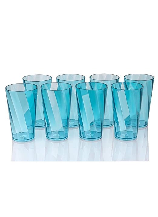 Everbuy - Everbuy® Fiber Glass Set 300ml Plastic Glass Set, Drinking Glass, Plastic Water Glasses, Juice Glasses, Unbreakable Glass Set (Set of 12) - Image 1
