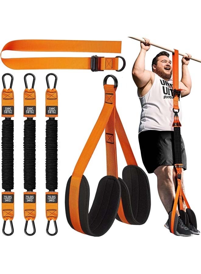 L&E Pull-up Assist Bands, Pull-up Bar Heavy Duty Resistance Bands, Adjustable Weight/size, with Fabric Foot/knee Supports, Strength Training Pull-up Assist Bands, Pull-up Assist Bands - Image 1
