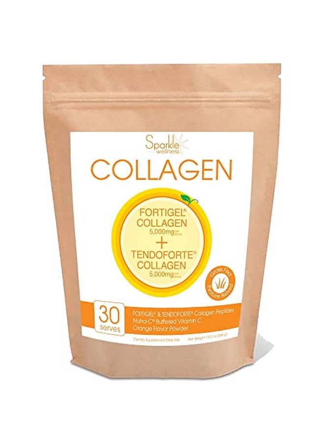 Sparkle Collagen - Sparkle Joint Boost (Orange) [30Serves] Fortigel & Tendoforte Paleo Protein Super Collagen Powder & Time Delayed Nonacidic Vitamin C Supplement Drink Restore Mobility Keto Protein Powder Nutrition - Image 1